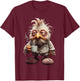 Funny Coffee Chicken Art Print T-Shirt - T-Shirt | Maroon