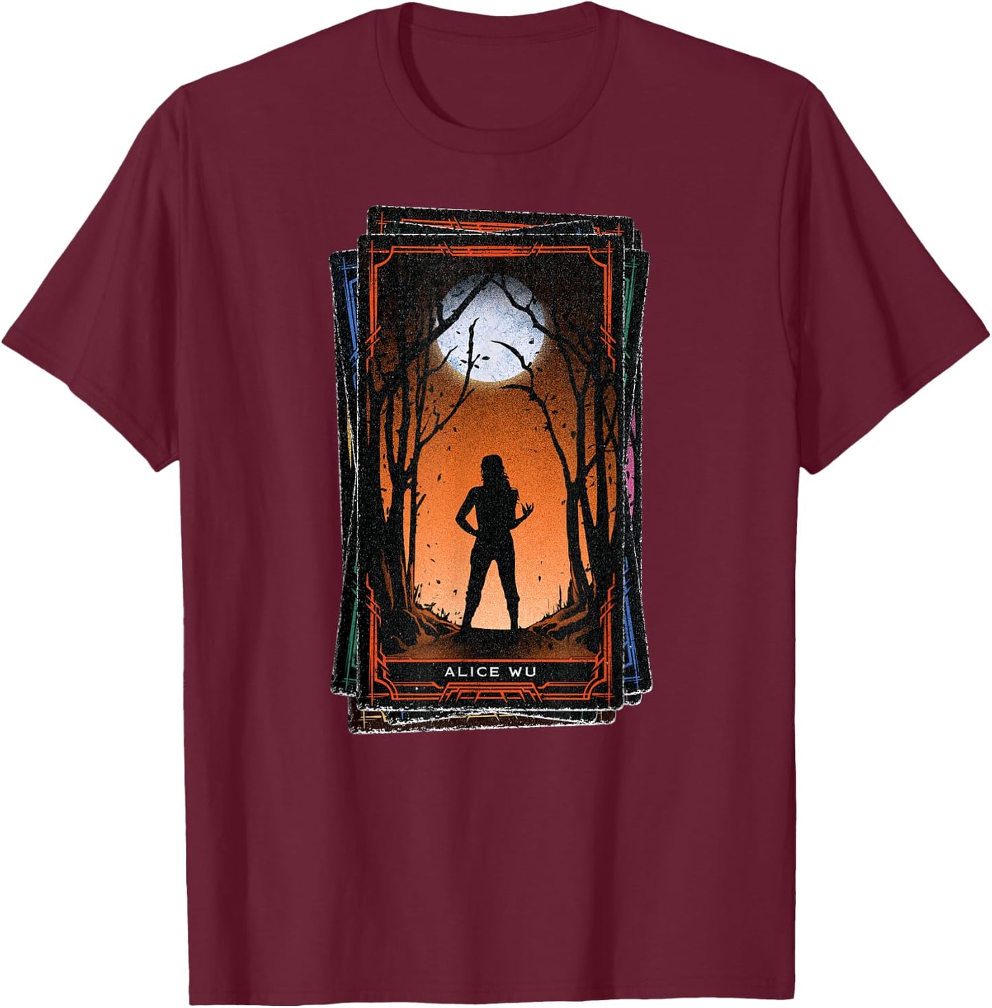 Marvel Agatha All Along Disney+ Alice Wu Tarot Card T-Shirt - T-Shirt | Maroon