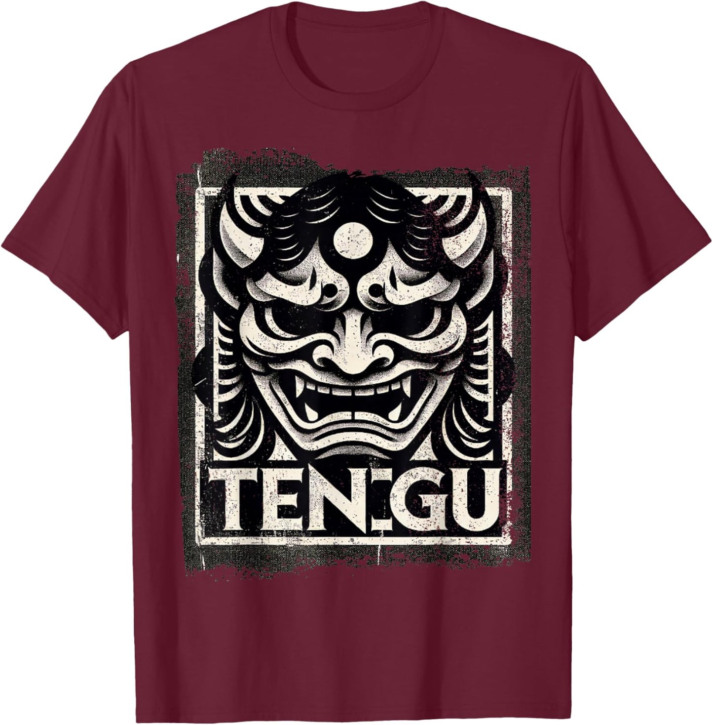 Tengu Vintage Folklore T-Shirt - T-Shirt | Maroon