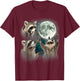 Three Moon Racoon Funny Racoon Oddly Specific Dank Meme T-Shirt - T-Shirt | Maroon