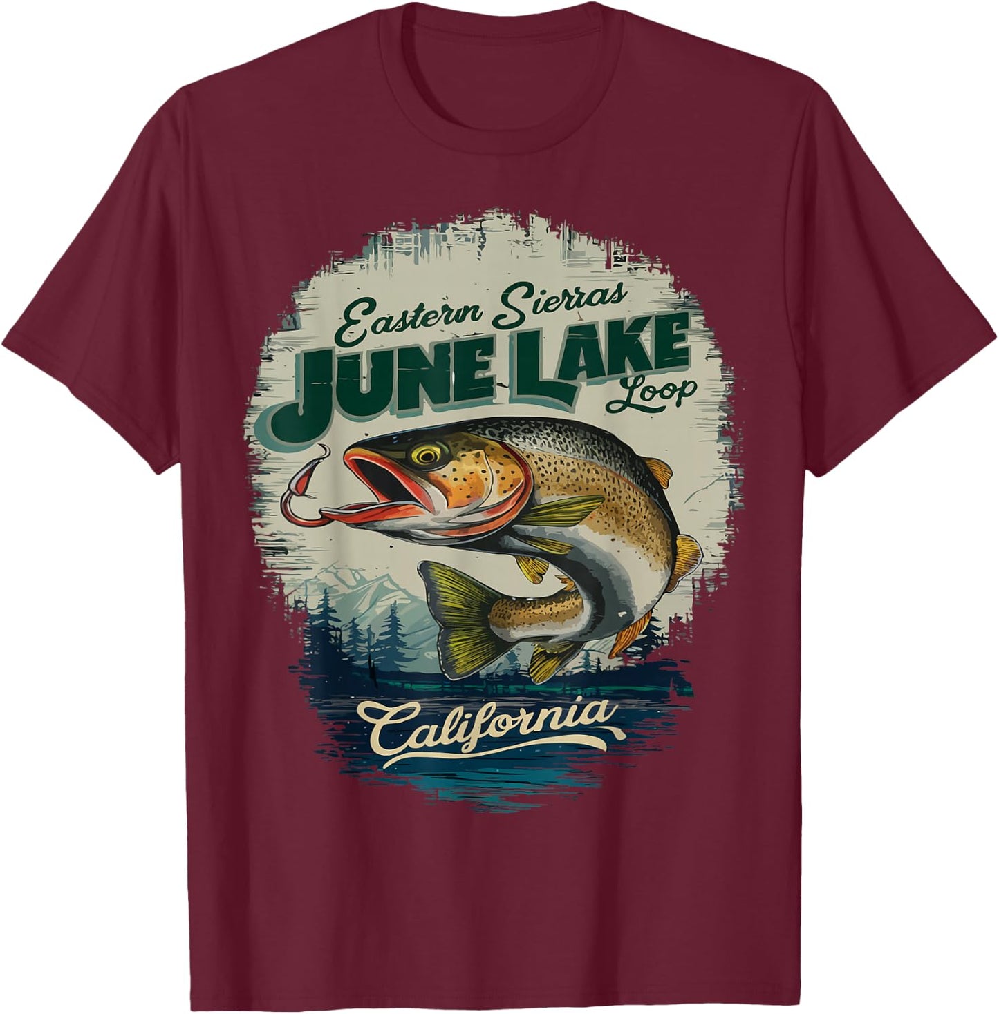 Eastern Sierras June Lake Loop California T-Shirt - T-Shirt | Maroon
