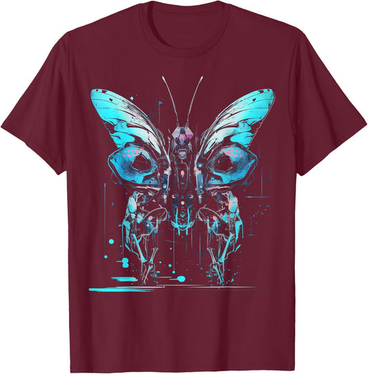 Butterfly Fantasy - Artwork Animal Butterfly T-Shirt - T-Shirt | Maroon
