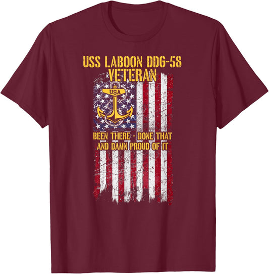 USS Laboon DDG-58 Destroyer Veteran T-Shirt - T-Shirt | Maroon