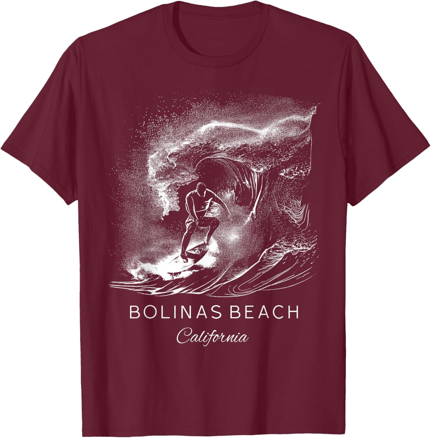 Bolinas Beach California Women Kids T-Shirt - T-Shirt | Maroon