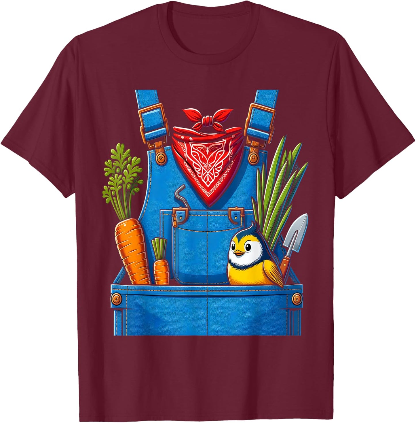 Funny Farmer Costume Halloween Simple Cute Farm Women Men T-Shirt - T-Shirt | Maroon