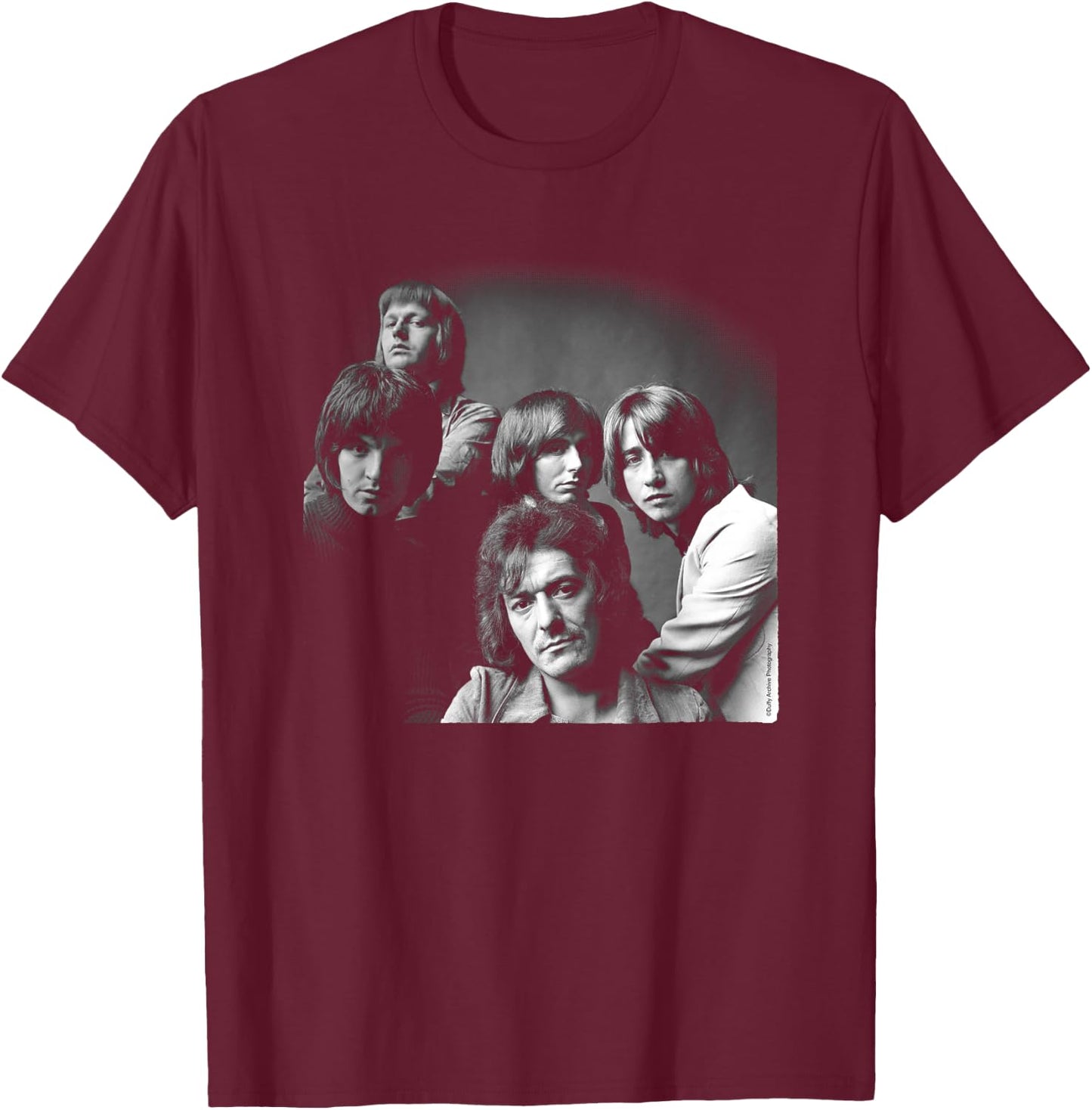 Duffy Archive Photography The Hollies Band Photo 1972 T-Shirt - T-Shirt | Maroon