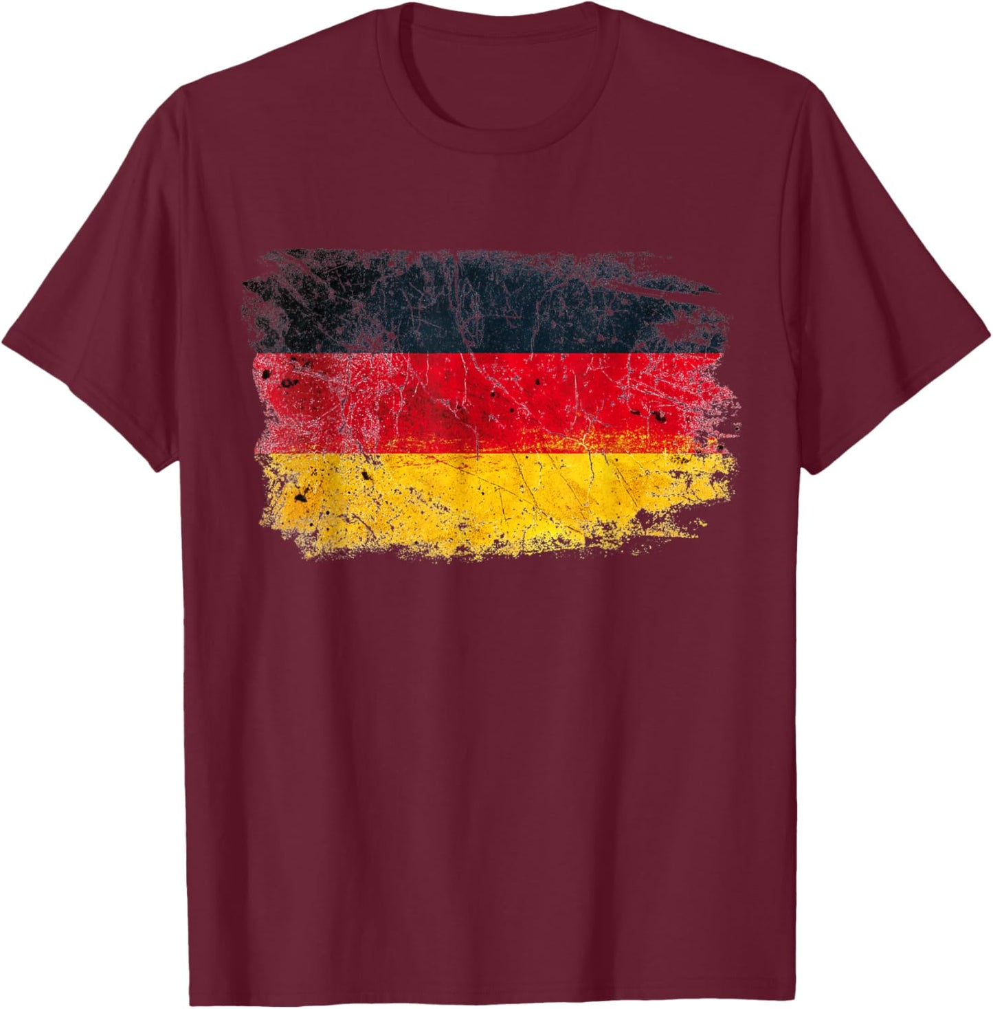 Germany Deutschland German Flag Vintage Graphic T-Shirt - T-Shirt | Maroon