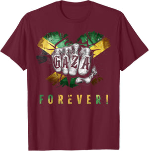 Gaza Forever Jamaican Flag Dancehall Vybz Fans Men, Women's T-Shirt - T-Shirt | Maroon