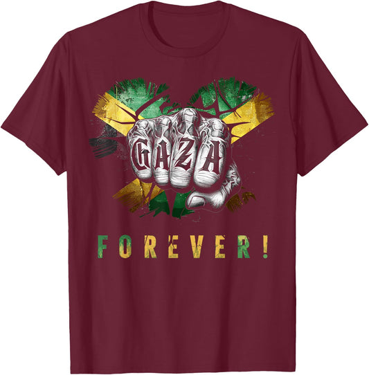 Gaza Forever Jamaican Flag Dancehall Vybz Fans Men, Women's T-Shirt - T-Shirt | Maroon