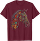 Horse Artwork Flowers - Colourful Riding Animals Horse T-Shirt - T-Shirt | Maroon