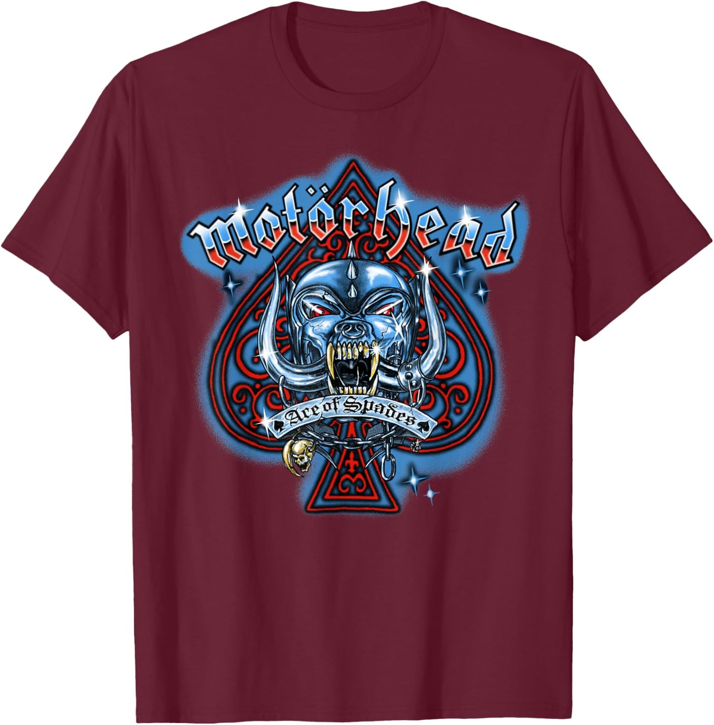 Motörhead – Airbrush Ace Of Spades T-Shirt - T-Shirt | Maroon