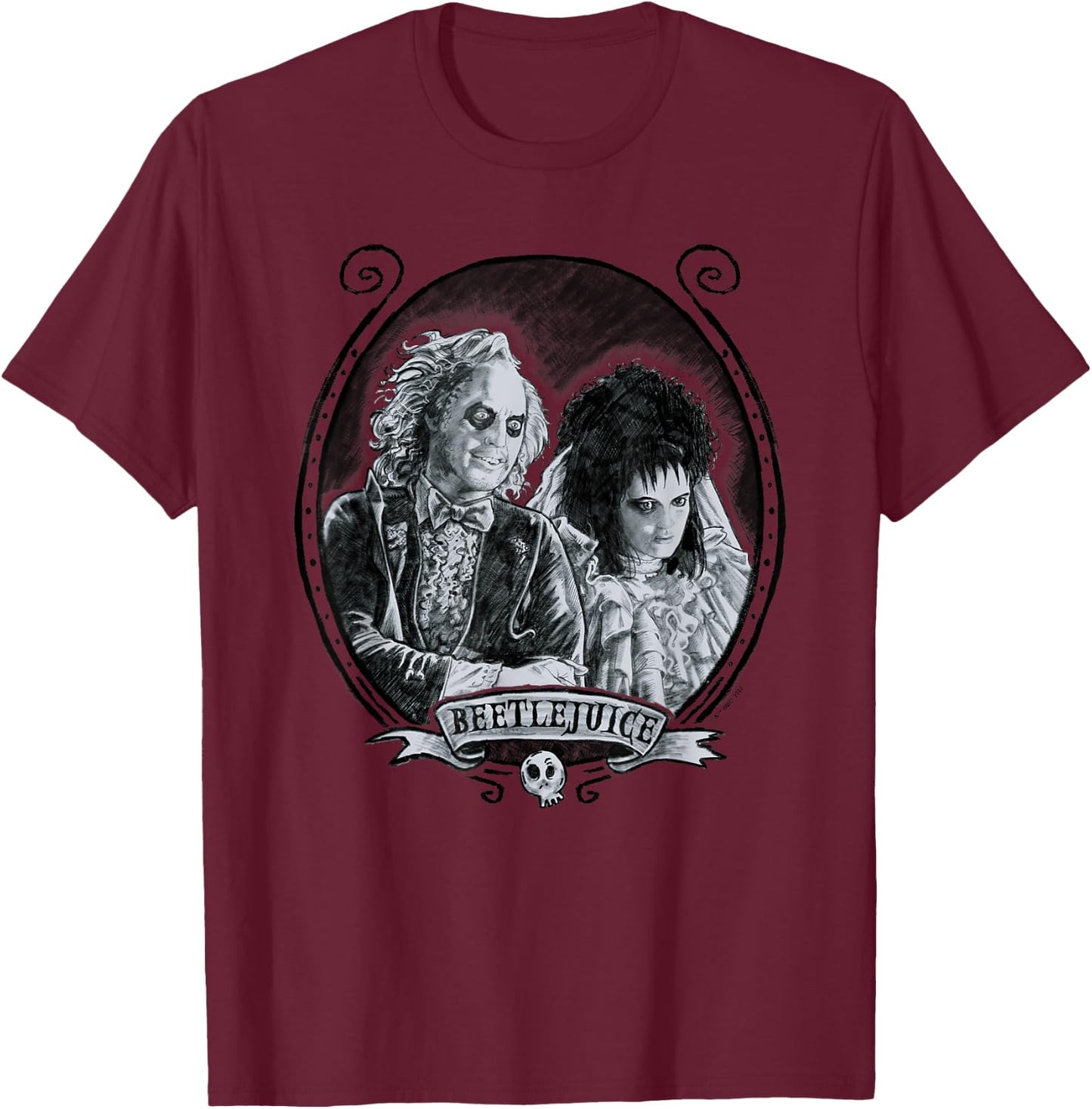 Beetlejuice - Graphite Beetlejuice T-Shirt - T-Shirt | Maroon