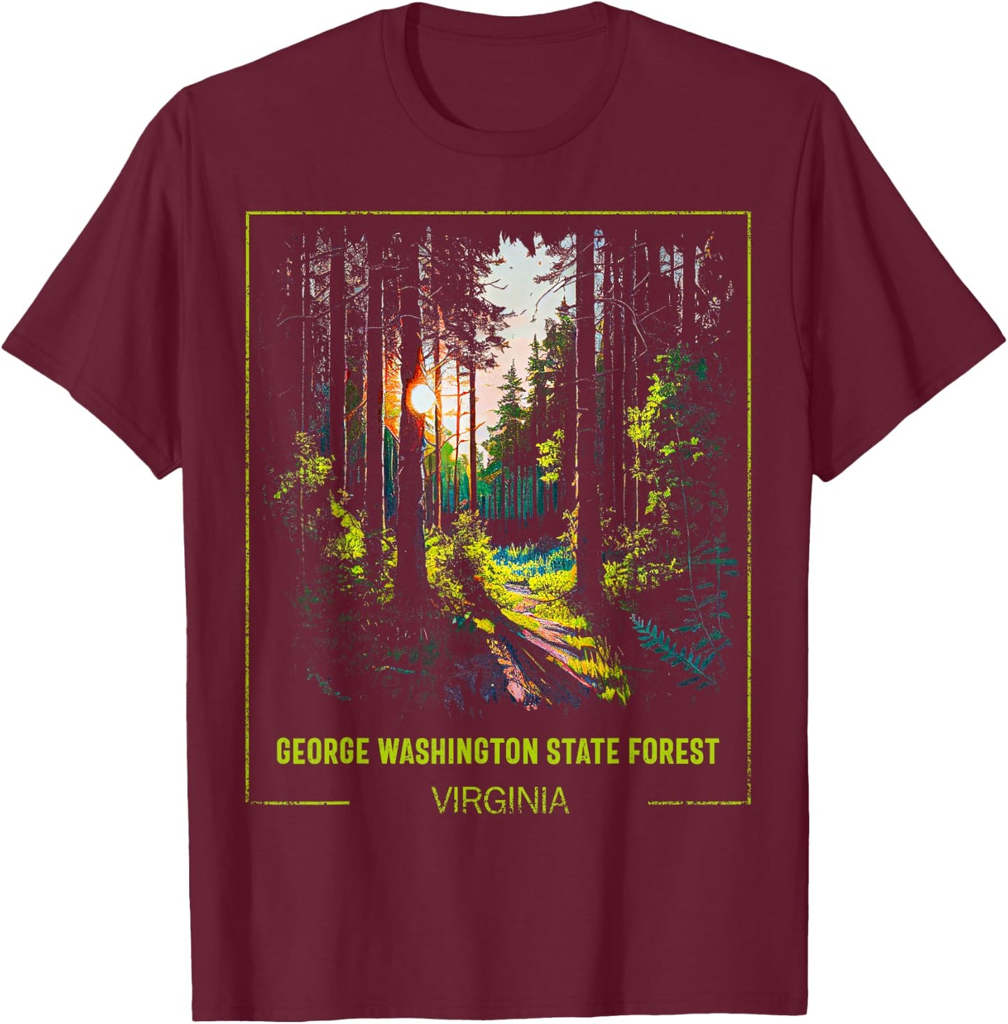 George Washington State Forest Virginia T-Shirt - T-Shirt | Maroon