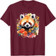 Red Panda Face Watercolor Artsy Colorful Artistic Red Panda T-Shirt - T-Shirt | Maroon