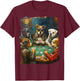 Playing Cards Pop Art Gambling Dogs Playing Poker Cards T-Shirt - T-Shirt | Maroon