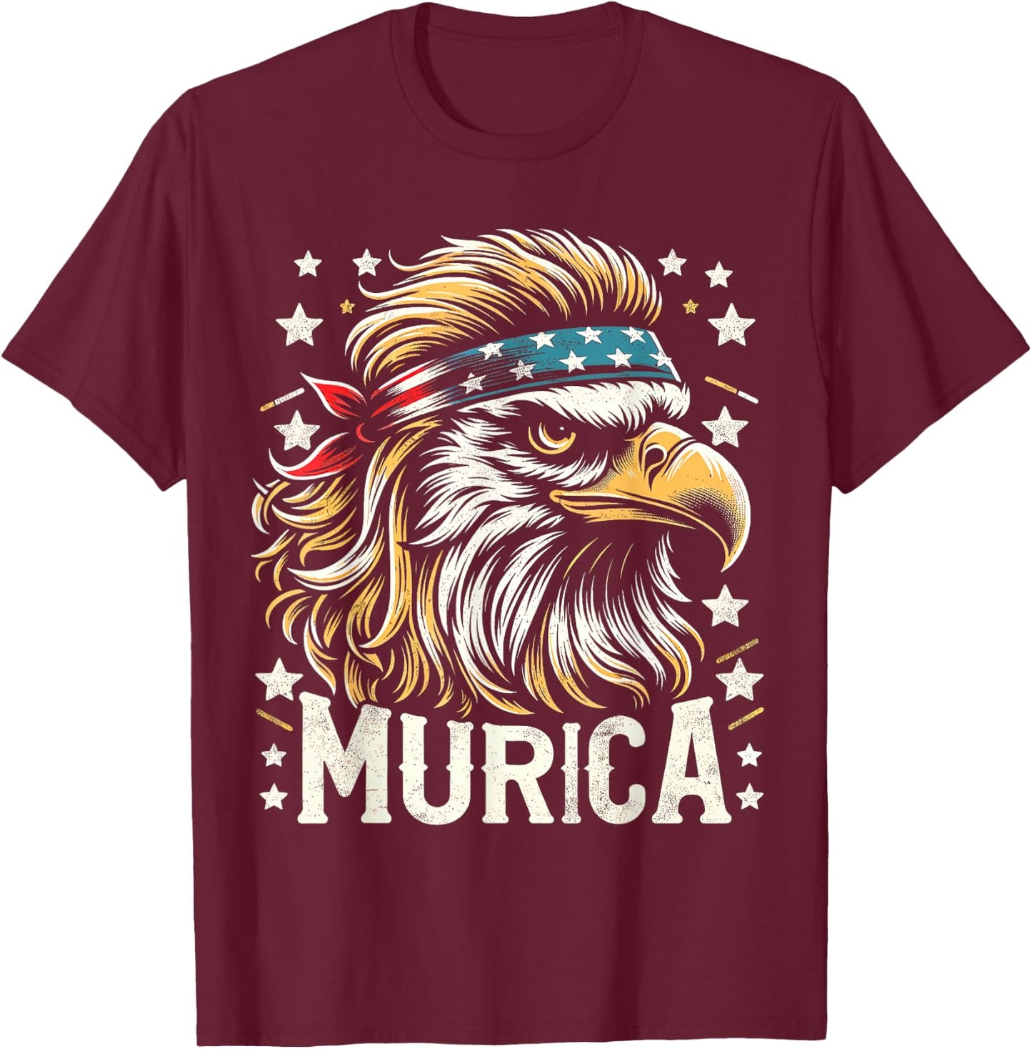4th of July Patriotic Funny Eagle July 4th USA Murica T-Shirt - T-Shirt | Maroon