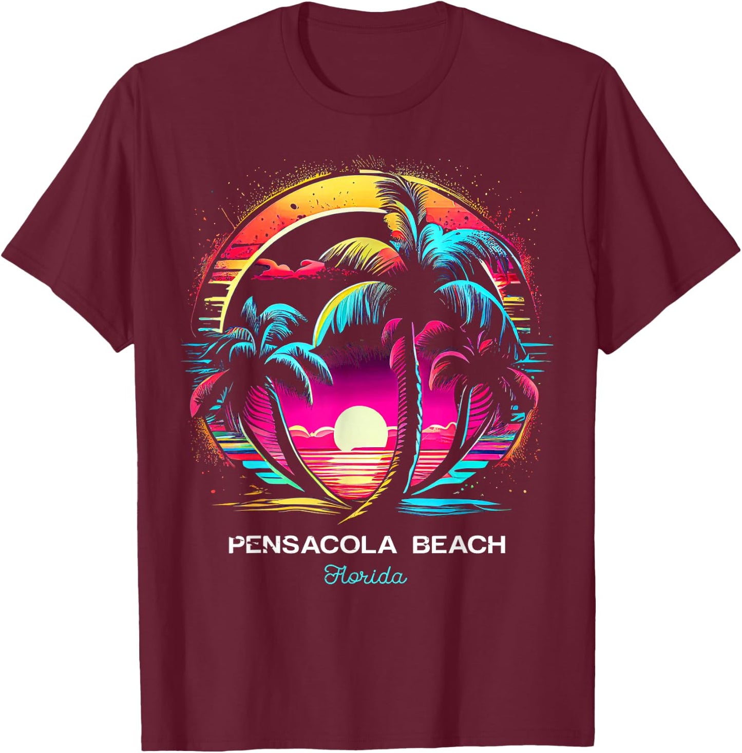 Pensacola Beach Florida T-Shirt - T-Shirt | Maroon