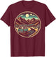Retro Adventure Apparel Vintage Van Scenic Road Trip T-Shirt - T-Shirt | Maroon