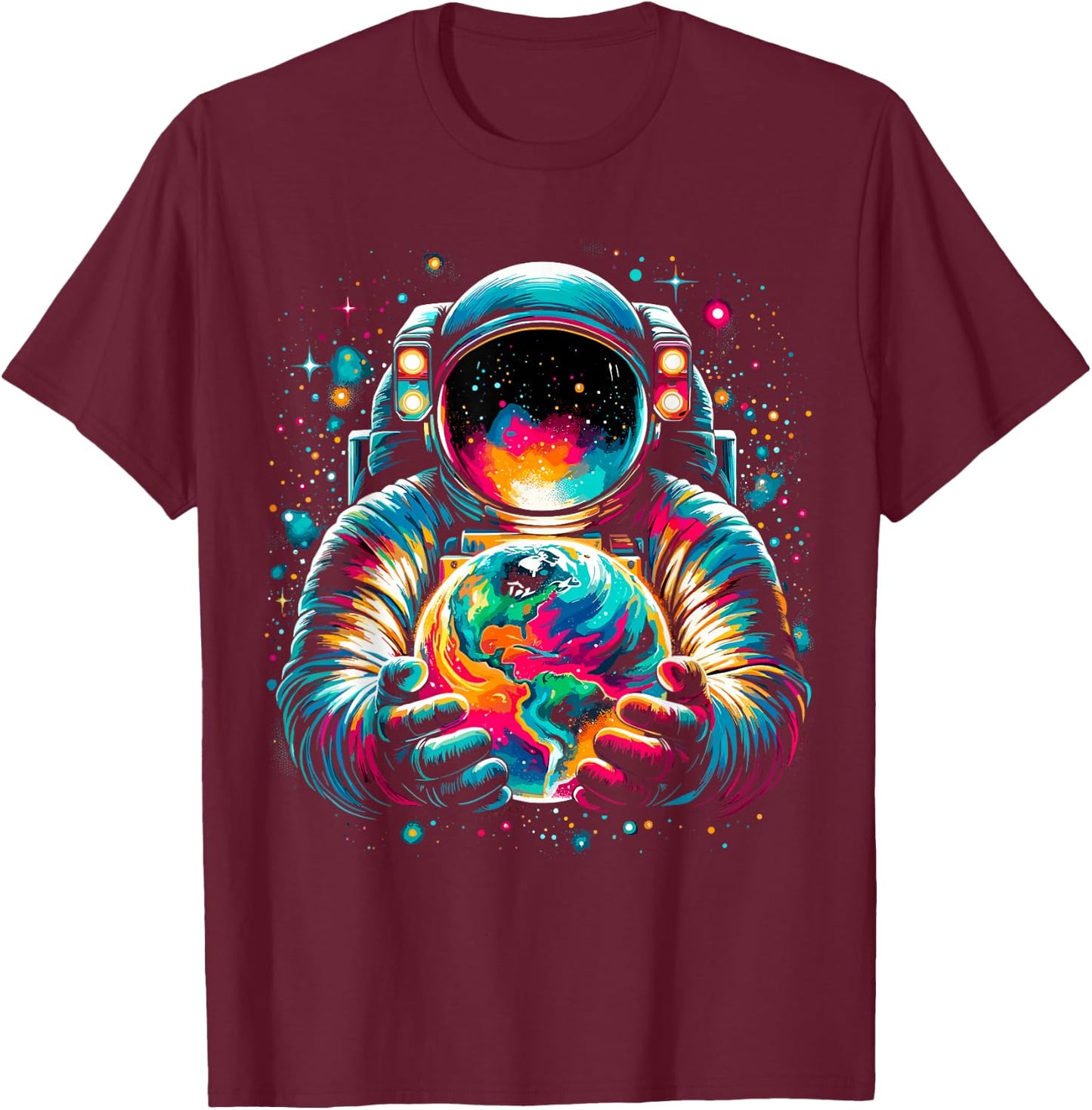 Astronaut Planets Astronaut Space T-Shirt - T-Shirt | Maroon