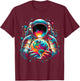 Astronaut Planets Astronaut Space T-Shirt - T-Shirt | Maroon