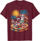 Funny Summerween Vibes Skeleton Summer Vacation Beach Men Women T-Shirt - T-Shirt | Maroon