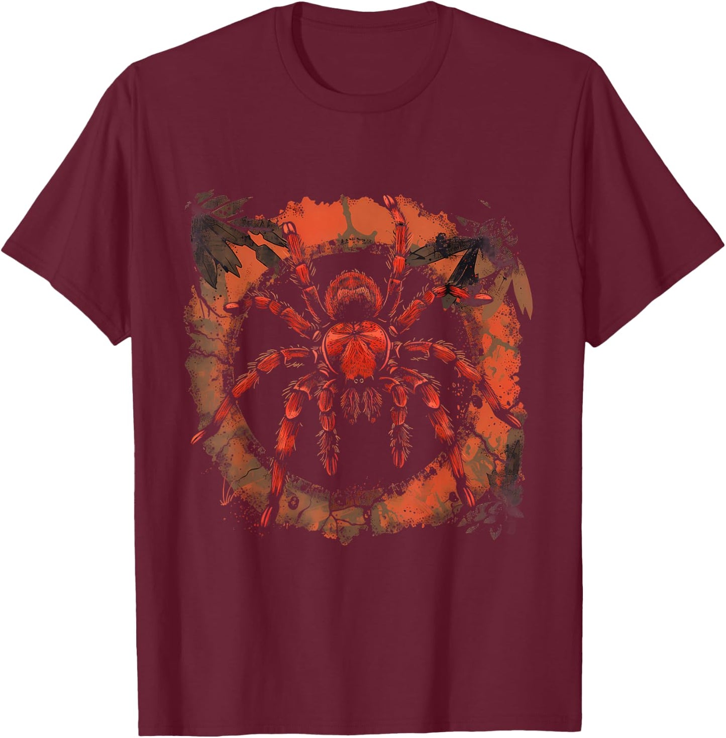 Tarantula Spider Nature Animal Art Wildlife Jungle Motif T-Shirt - T-Shirt | Maroon
