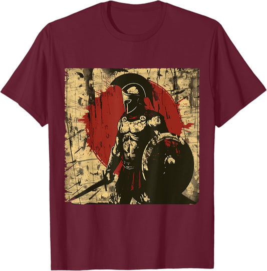 Sparta Spartan Fighter Helmet Greeks Leonidas Sparta T-Shirt - T-Shirt | Maroon