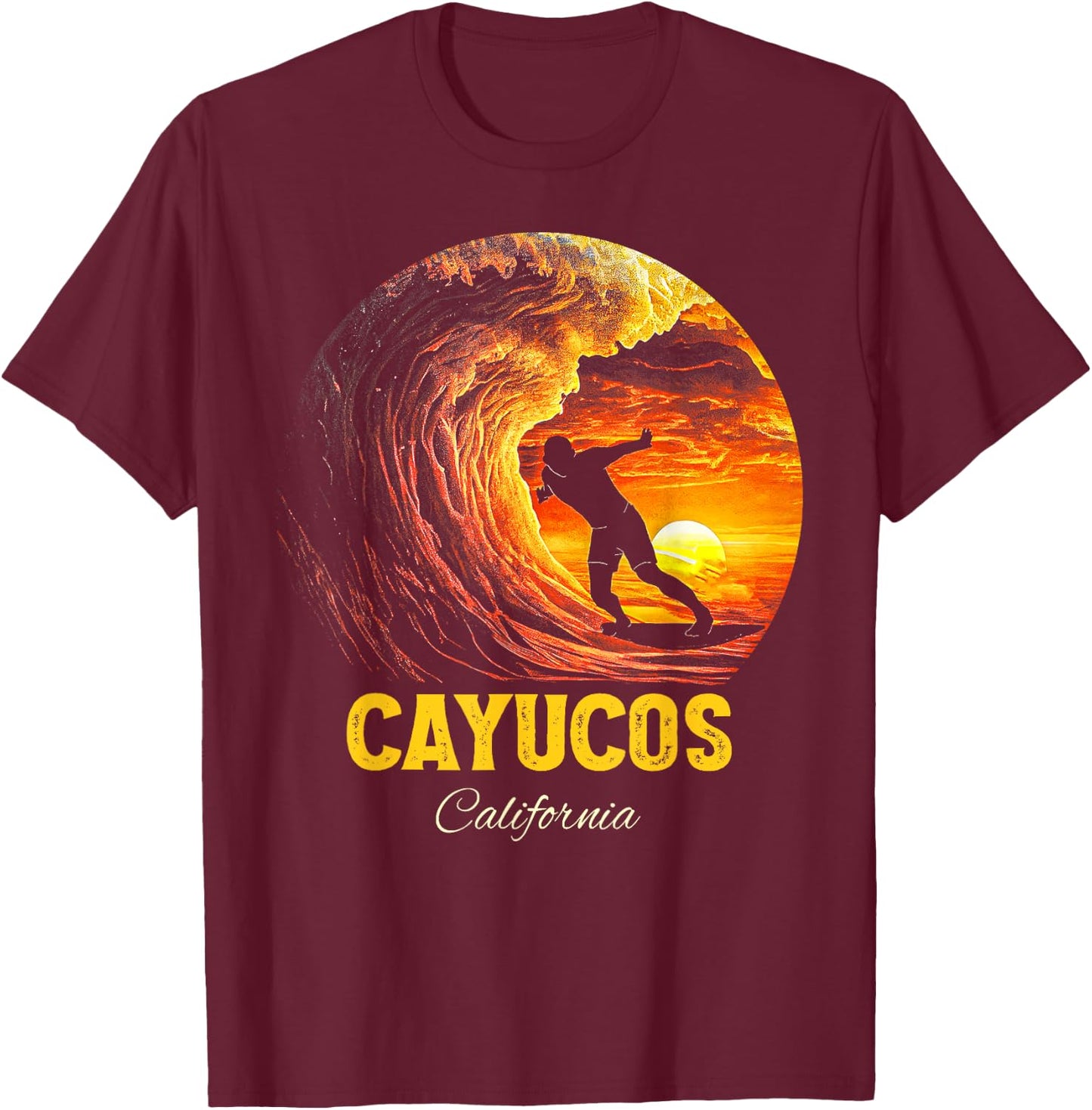 Cayucos California T-Shirt - T-Shirt | Maroon
