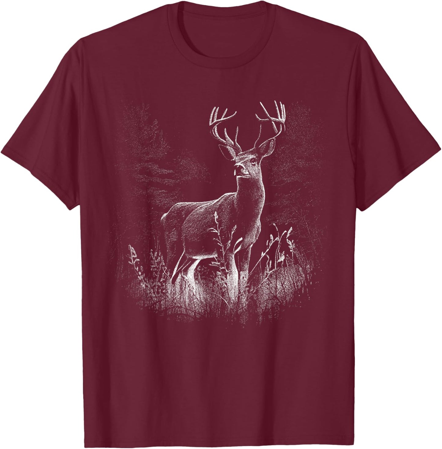 Deer in the forest nature animals deer lovers T-Shirt - T-Shirt | Maroon