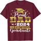 Proud Dad of Pre School Graduate 2024 Graduation Dad T-Shirt - T-Shirt | Maroon