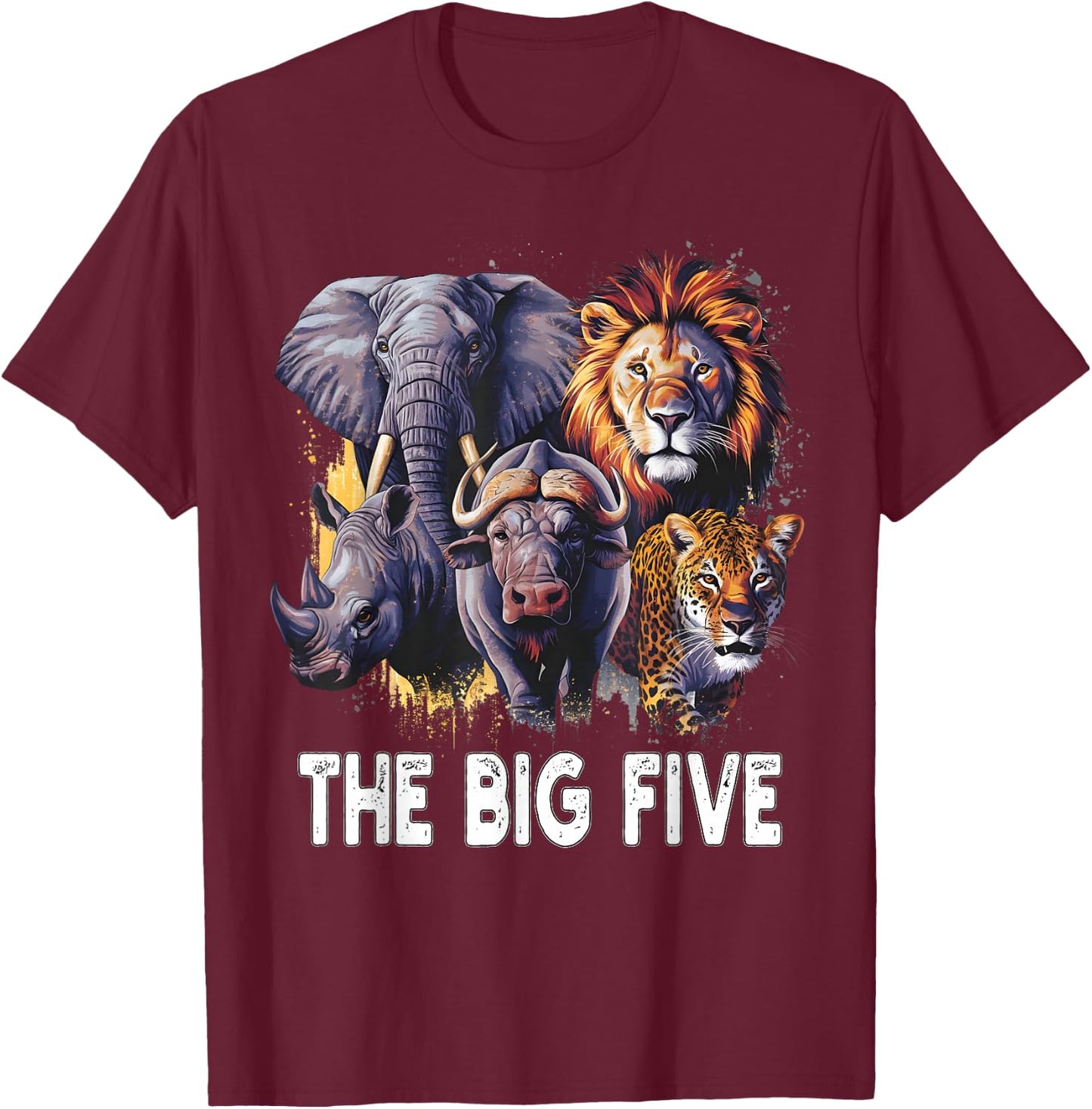 South Africa Big 5 Wildlife For South Africans T-Shirt - T-Shirt | Maroon