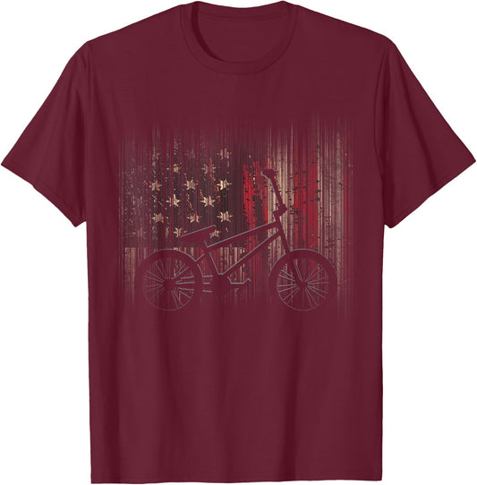 American Flag BMX Apparel - BMX T-Shirt - T-Shirt | Maroon