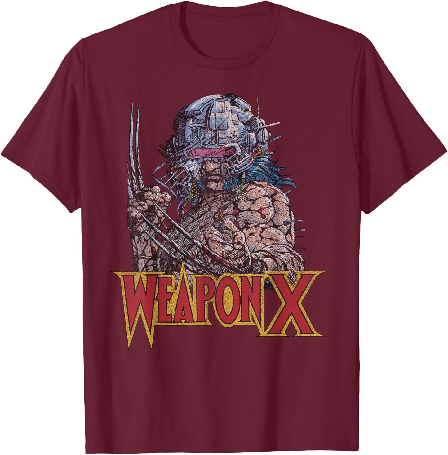 Marvel Weapon X Portrait T-Shirt - T-Shirt | Maroon