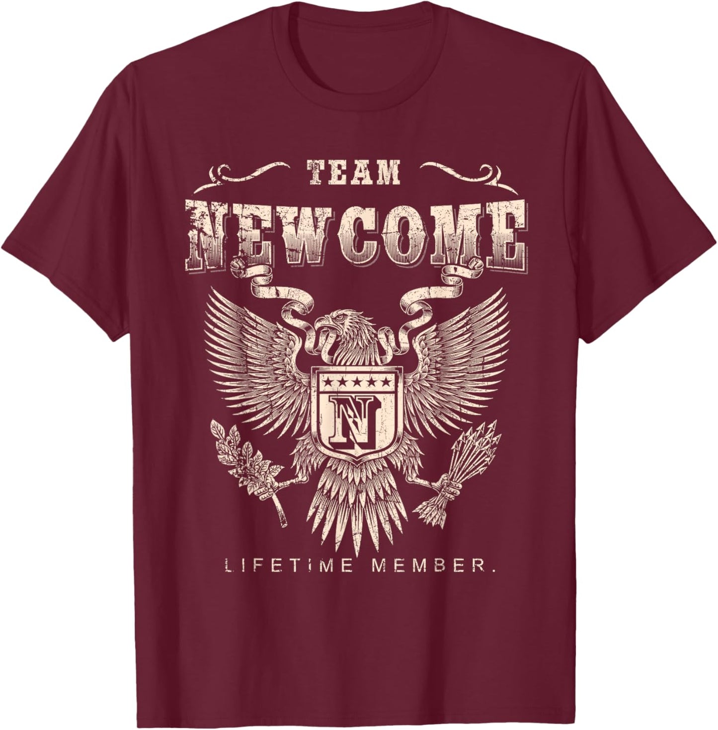 Team Newcome Lifetime Member - Newcome Name T-Shirt - T-Shirt | Maroon
