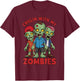 Chillin With My Zombies Halloween Boys Kids Funny T-Shirt - T-Shirt | Maroon