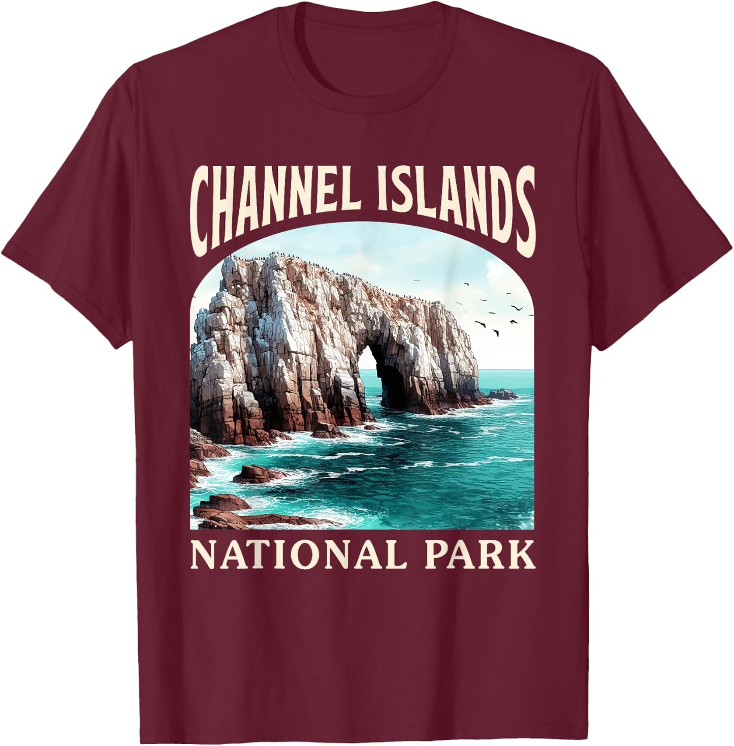 Channel Islands National Park California Nature Exploring T-Shirt - T-Shirt | Maroon