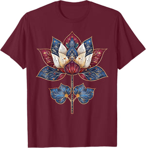Lotus Flower Vintage Japanese Zen Buddhist Buddhism Yoga T-Shirt - T-Shirt | Maroon