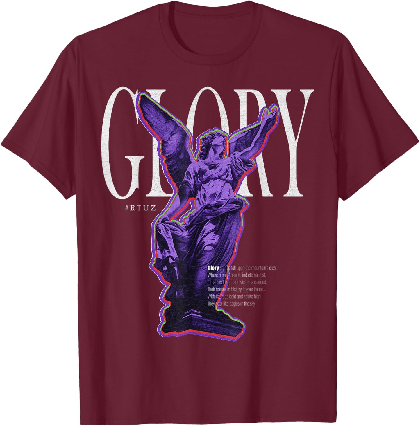 Hip Hop Y2K Vintage Hipster Edgy Urban Streetwear Angel T-Shirt - T-Shirt | Maroon