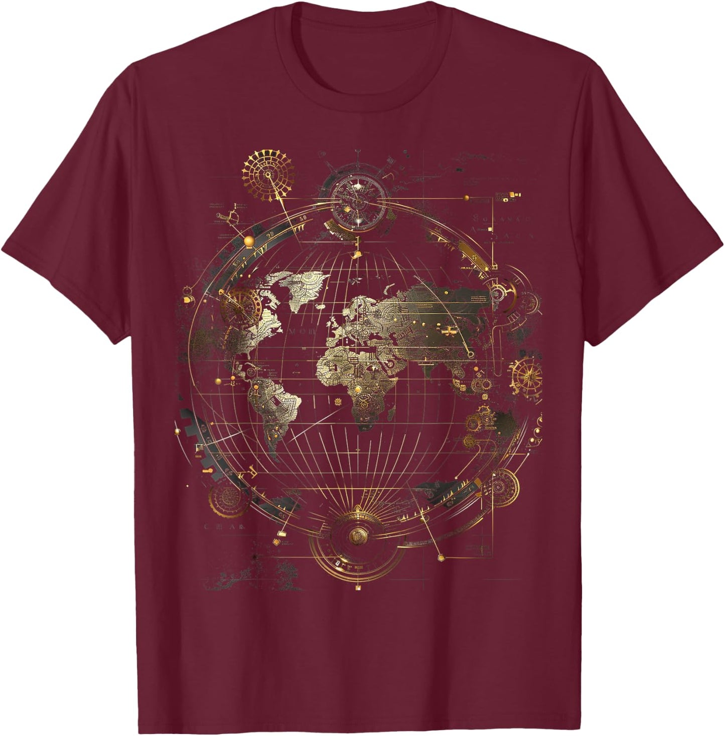 World Map T-Shirt - T-Shirt | Maroon