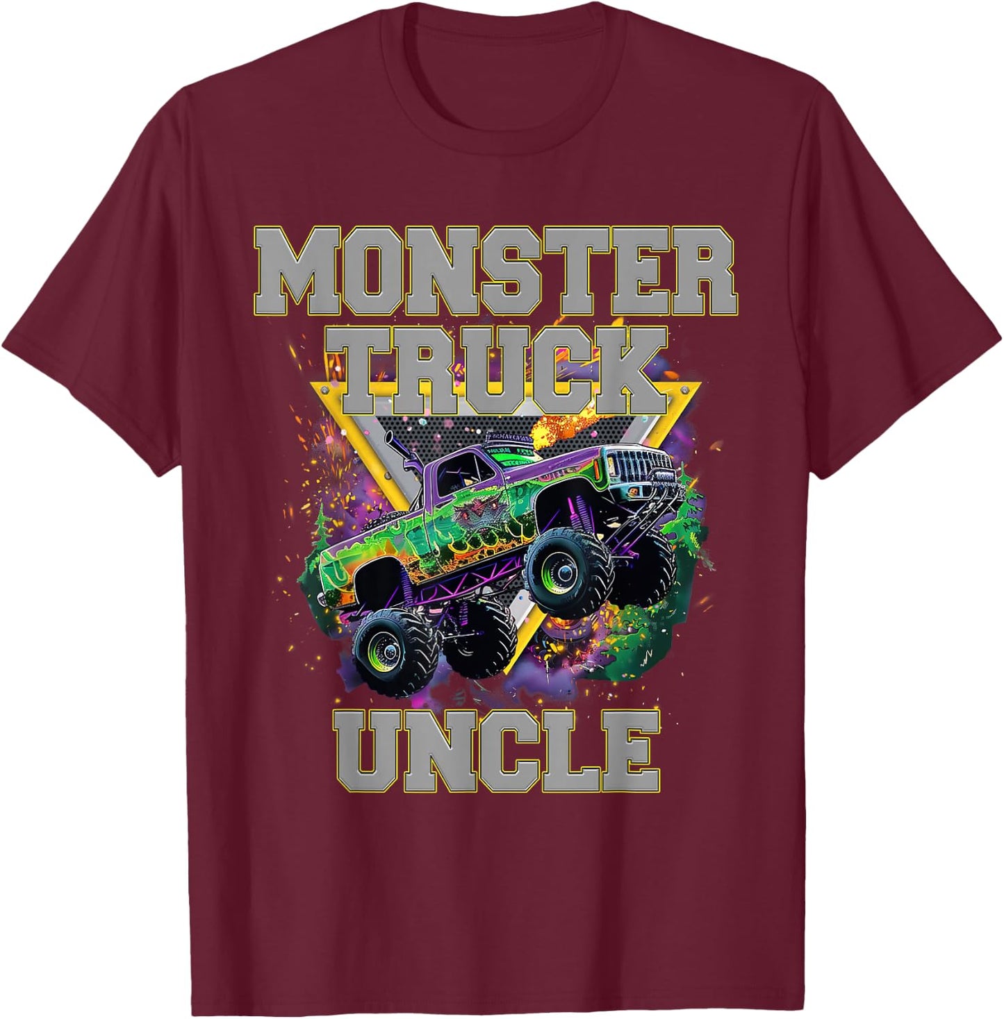 Monster Truck Uncle Monster Truck Are My Jam Truck Lovers T-Shirt - T-Shirt | Maroon