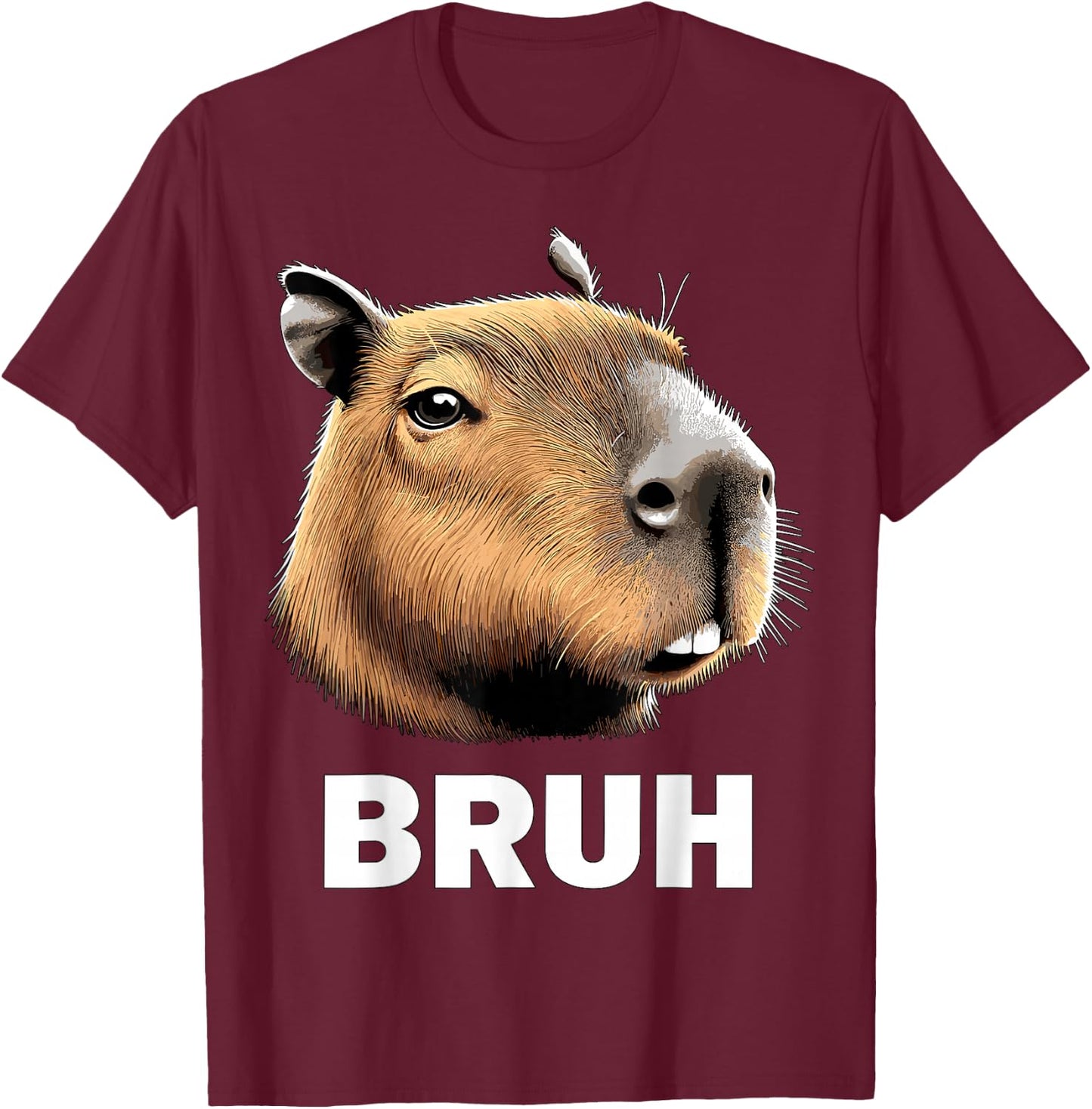 Capybara Bruh T-Shirt - T-Shirt | Maroon