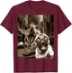 Funny Pug Selfie With T-rex Tyrannosaurus Dog Dinosaur T-Shirt - T-Shirt | Maroon