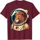 Outer Space Lion on Galaxy Astronaut Lion T-Shirt - T-Shirt | Maroon