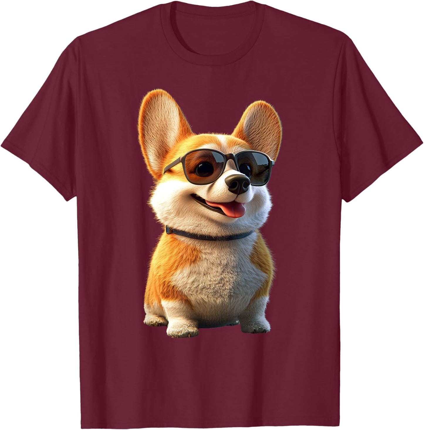 Corgi with Sunglasses Welsh Corgis Dogs Cute Welsh Corgi T-Shirt - T-Shirt | Maroon