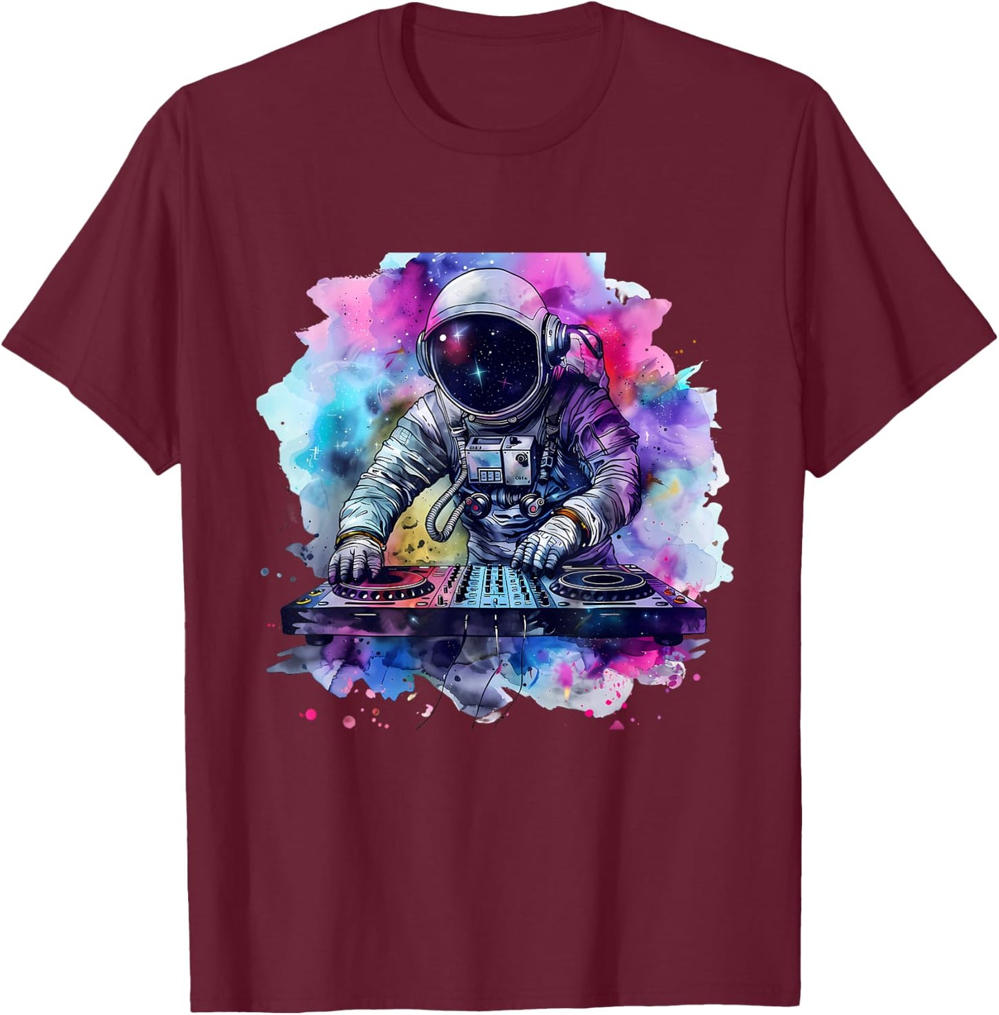 Astronaut DJ Turntable DJ Astronaut Beatmaker Music Producer T-Shirt - T-Shirt | Maroon