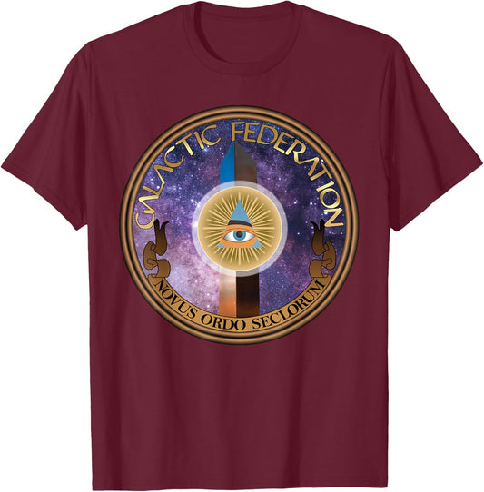 Galactic Federation - 2020 Funny Viral News - Alien Alliance T-Shirt - T-Shirt | Maroon