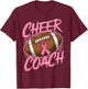Football Cheer Coach Pink Ribbon Breast Cancer Awareness T-Shirt - T-Shirt | Maroon