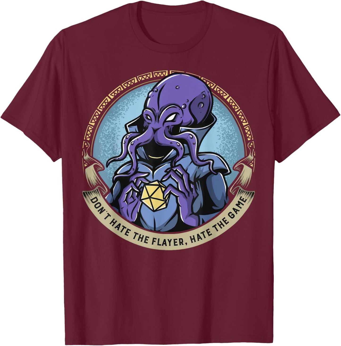 Call Of Ktulu Cthulhu! Don't Hate The Flayer Hate The Game , Small, Black T-Shirt - T-Shirt | Maroon