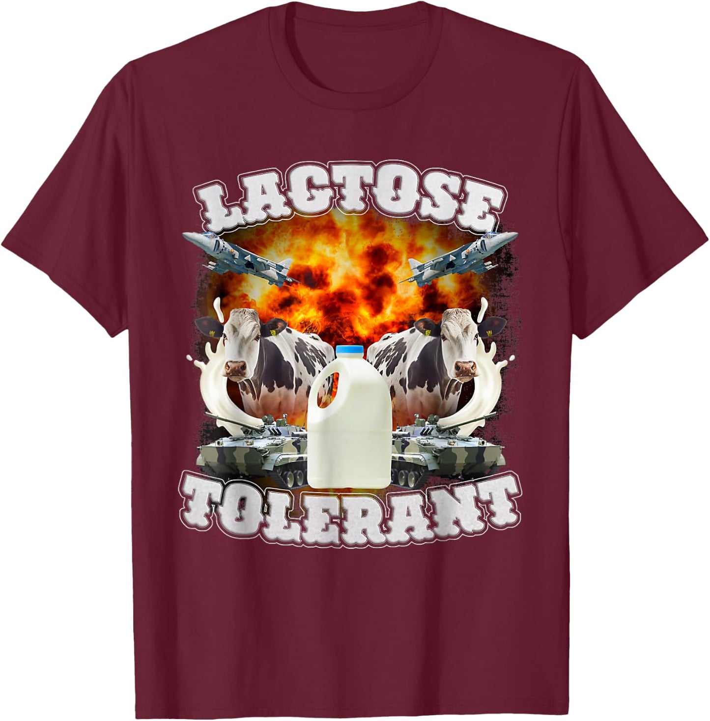 Lactose Tolerant Meme Funny Oddly Specific Dank Meme T-Shirt - T-Shirt | Maroon