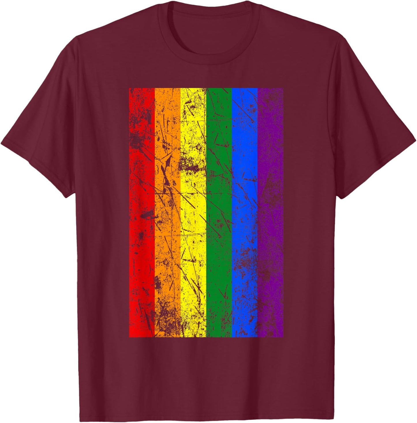 LGBT Pride Flag Vintage T-Shirt - T-Shirt | Maroon